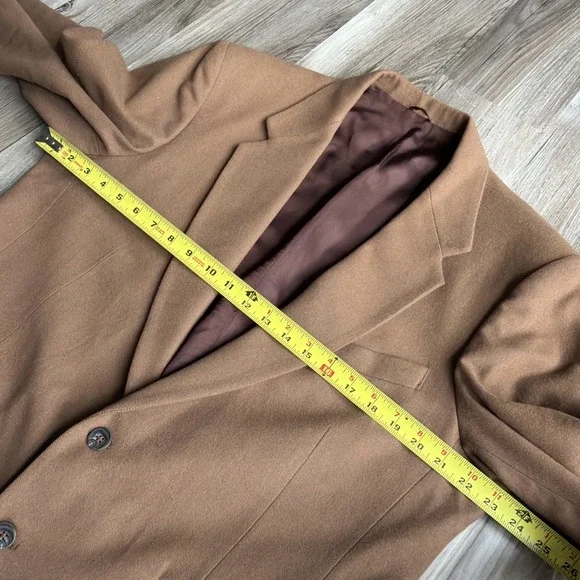 Vintage John Henry 100% Wool Blazer Brown Tan Sport Coat Mens 44R Academia - Picture 4 of 6